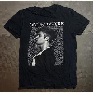 Justin Bieber  Men Shirt Small Black Purpose World Tour 2016 Portrait Tee VTG